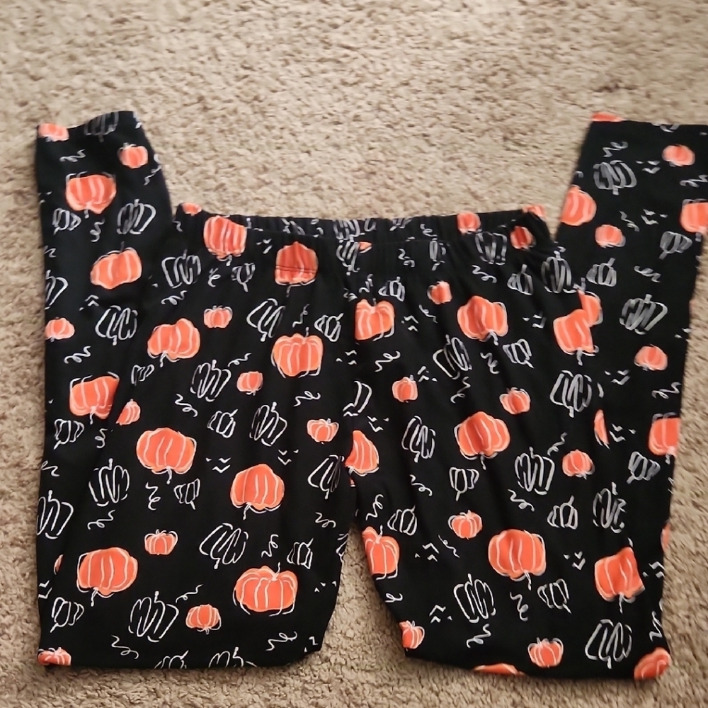 Apt. 9 Womens Pumpkin Print Pants - Black and Orange